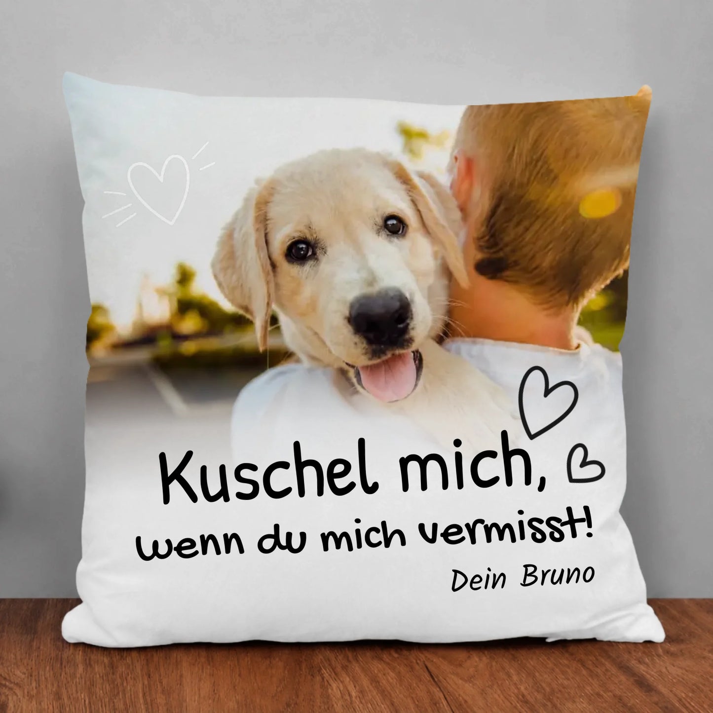 Personalisiertes Kissen - Kuschel mich, wenn du mich vermisst