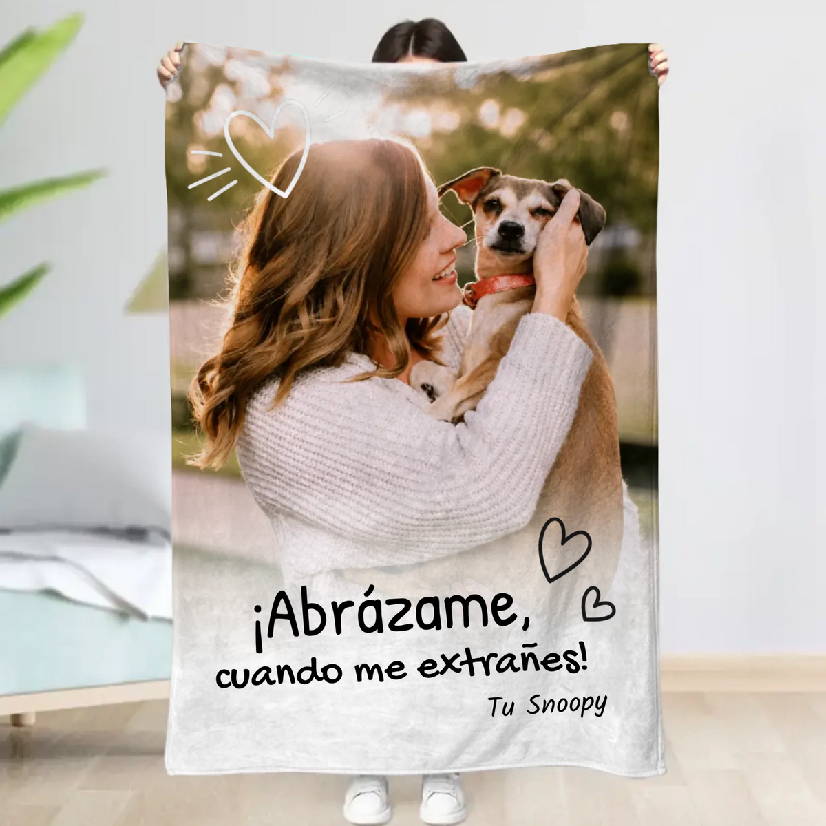 Manta personalizada – Abrázame cuando me extrañes – imagen del producto 1 de 1