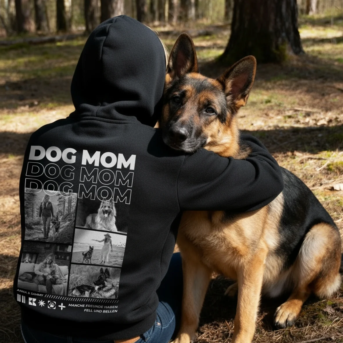 Sudadera con capucha personalizada – Dog Mom – imagen del producto 6 de 6