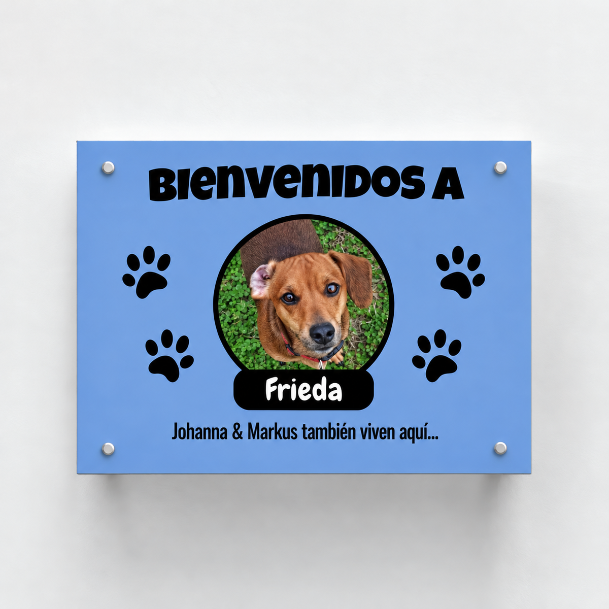 PetAmor ES – Türschild Frieda Foto mit Name – 01