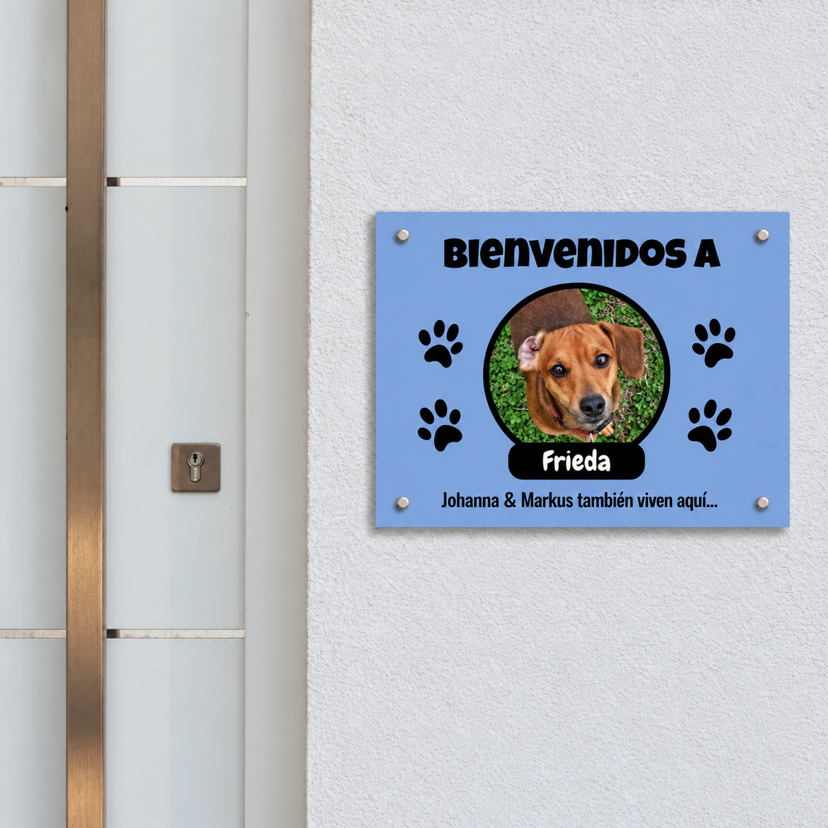 PetAmor ES – Türschild Frieda Foto mit Name – 02