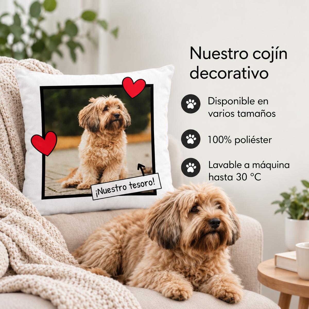 Cojín personalizado – Nuestro tesoro