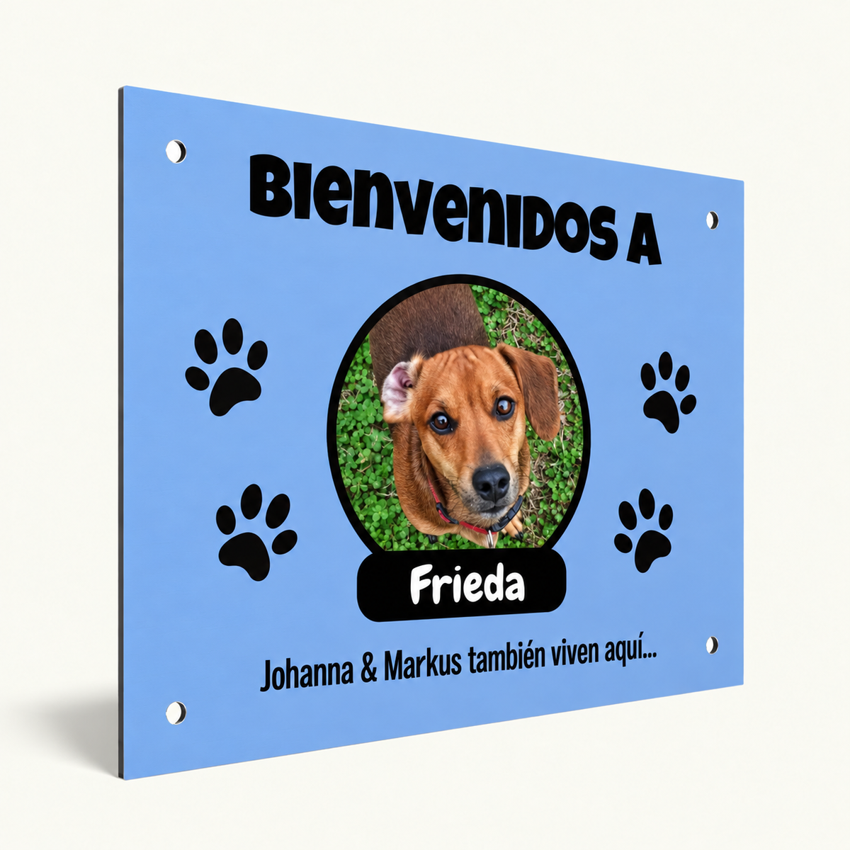 PetAmor ES – Türschild Frieda Foto mit Name – 03