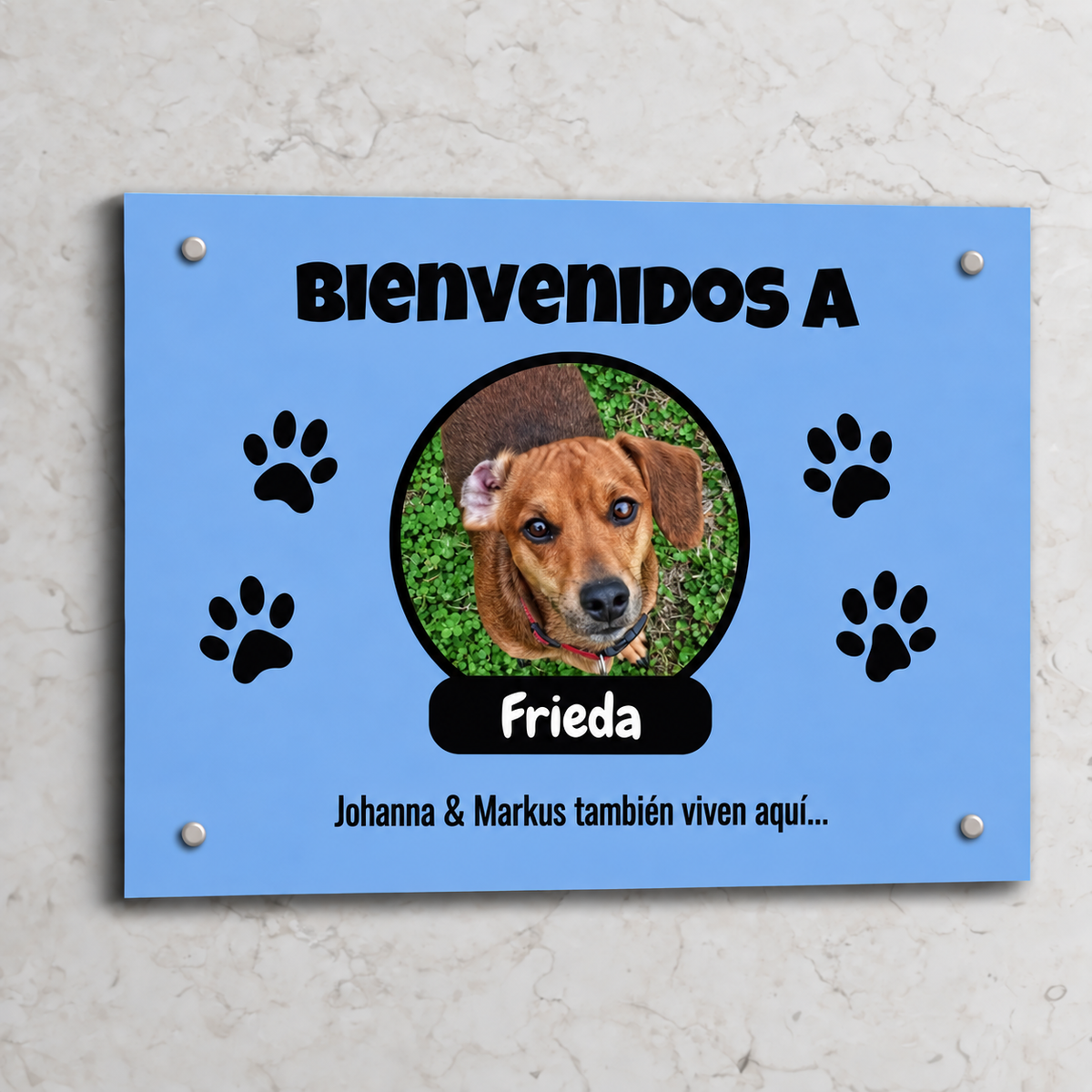 PetAmor ES – Türschild Frieda Foto mit Name – 06