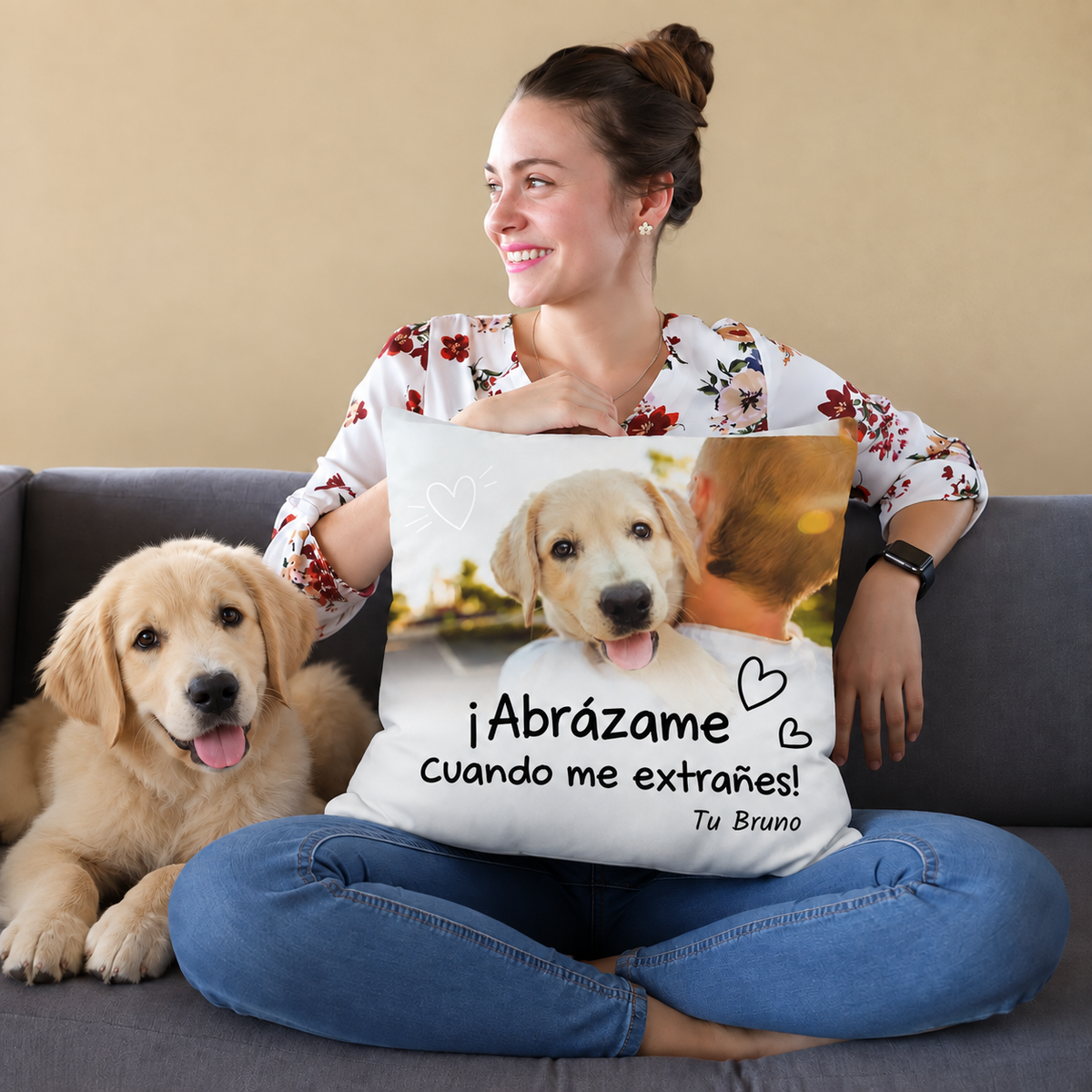 Cojín personalizado – Apriétame cuando me extrañes – imagen del producto 4 de 7