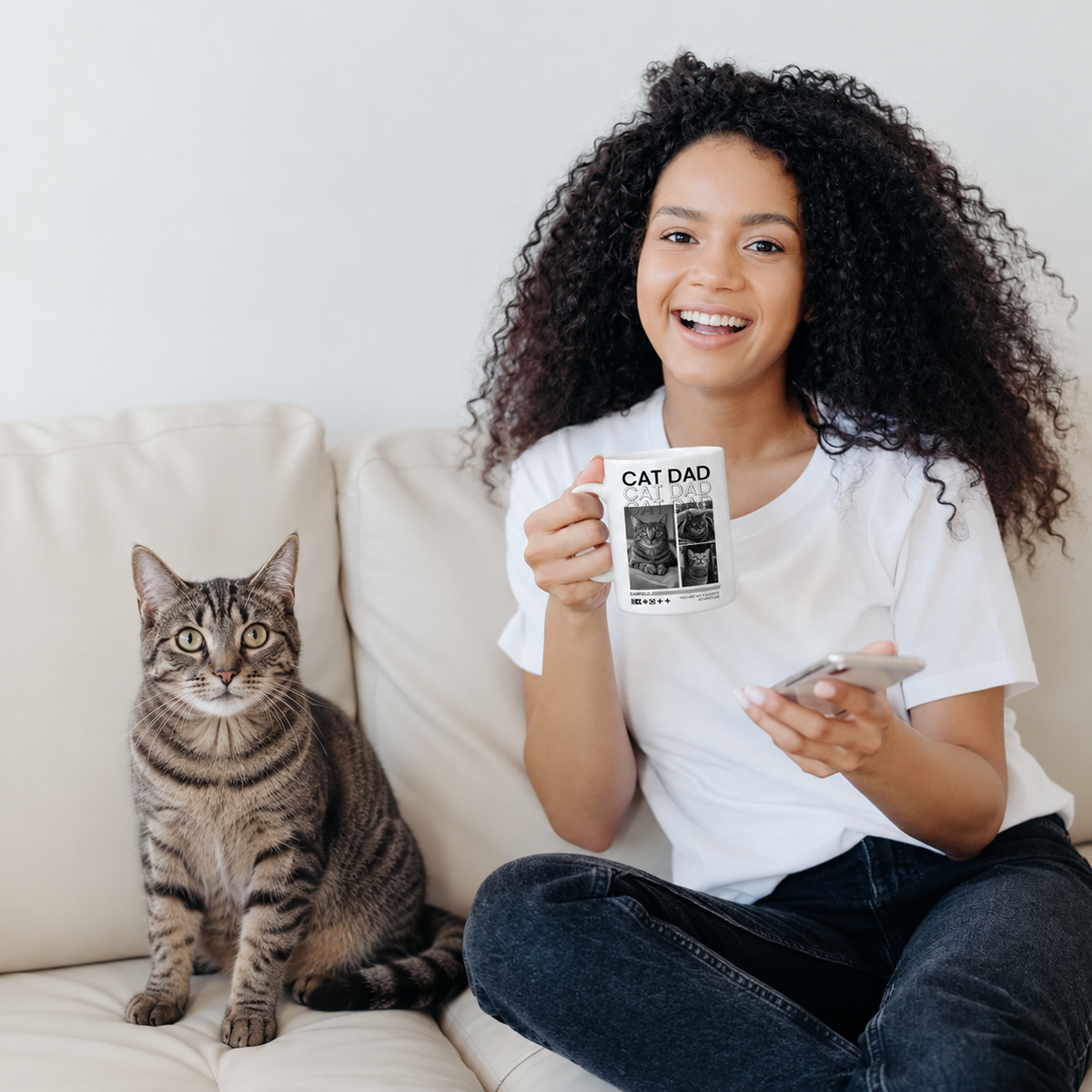 Taza personalizada – Cat Dad – imagen del producto 2 de 4