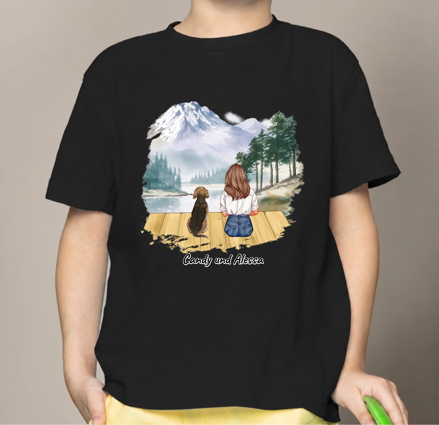Personalisiertes Kinder T-Shirt - Unterwegs mit Haustier