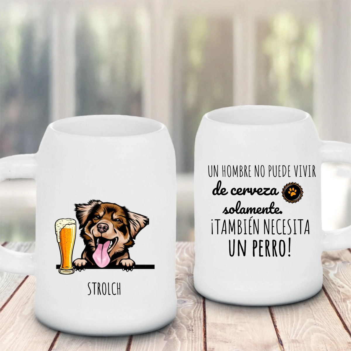 Jarra de cerveza personalizada – Cerveza & Guau – imagen del producto 2 de 2