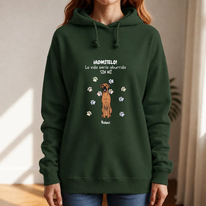 Sudadera con capucha personalizada – Aburrido sin mí – imagen del producto 5 de 9