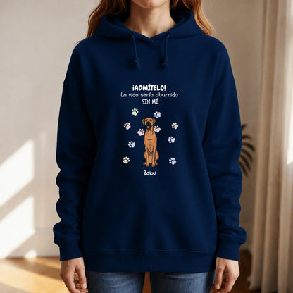 Sudadera con capucha personalizada – Aburrido sin mí – imagen del producto 6 de 9
