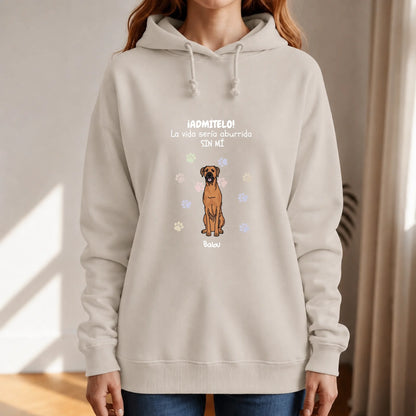 Sudadera con capucha personalizada – Aburrido sin mí – imagen del producto 9 de 9