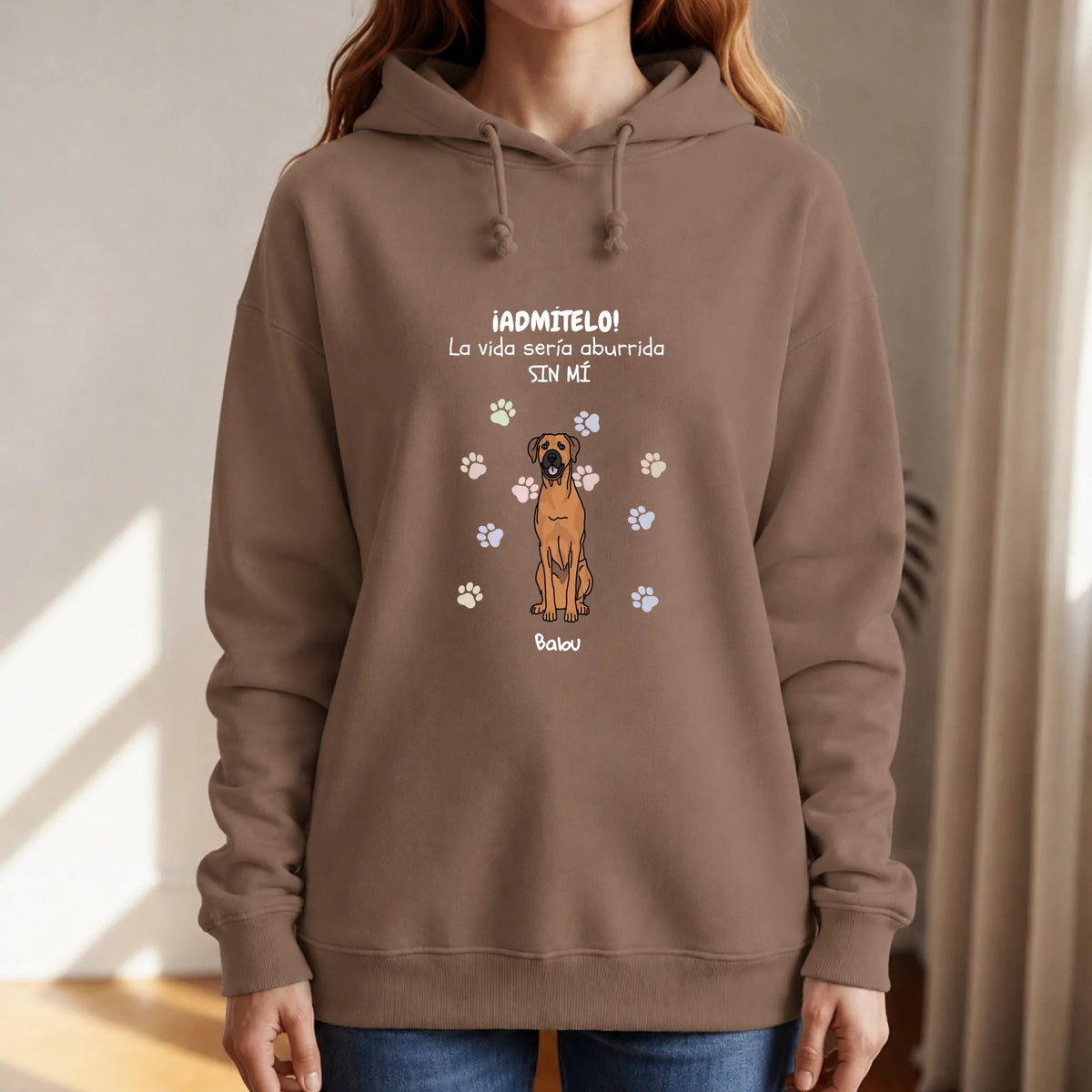 Sudadera con capucha personalizada – Aburrido sin mí – imagen del producto 7 de 9