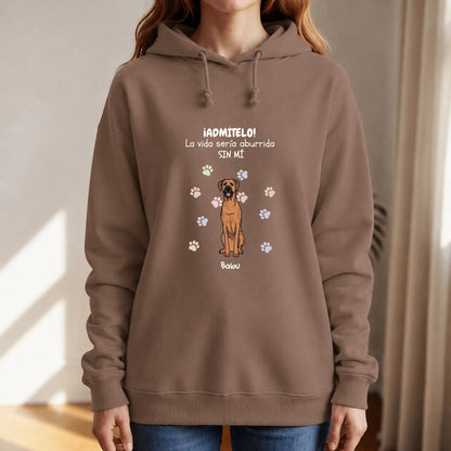 Sudadera con capucha personalizada – Aburrido sin mí – imagen del producto 7 de 9