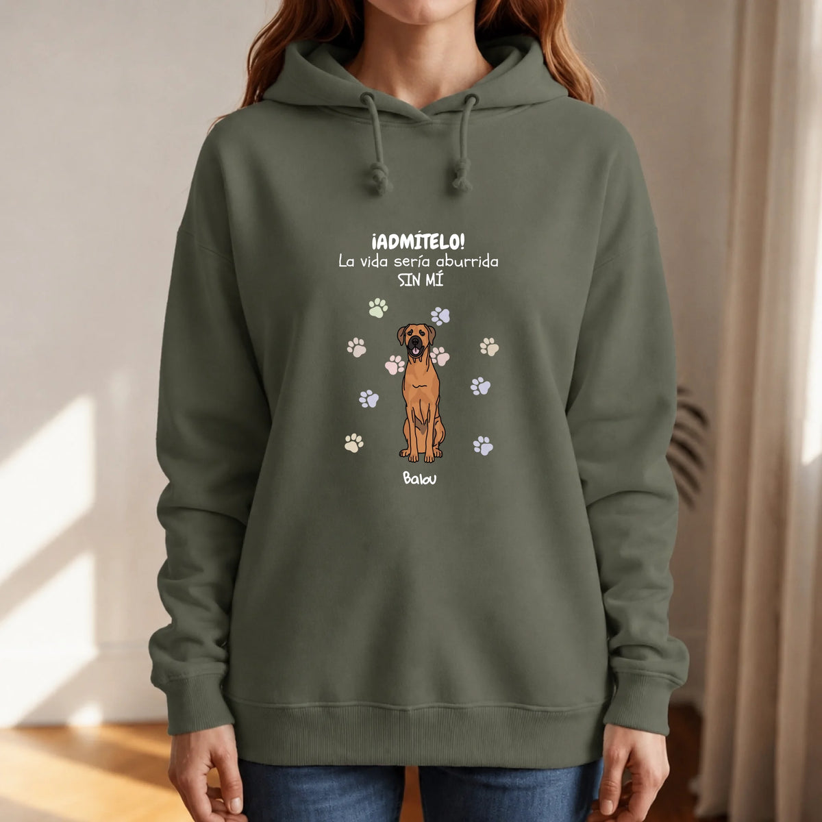 Sudadera con capucha personalizada – Aburrido sin mí – imagen del producto 8 de 9