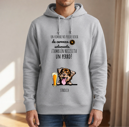 Sudadera con capucha personalizada – Cerveza & Guau – imagen del producto 2 de 7