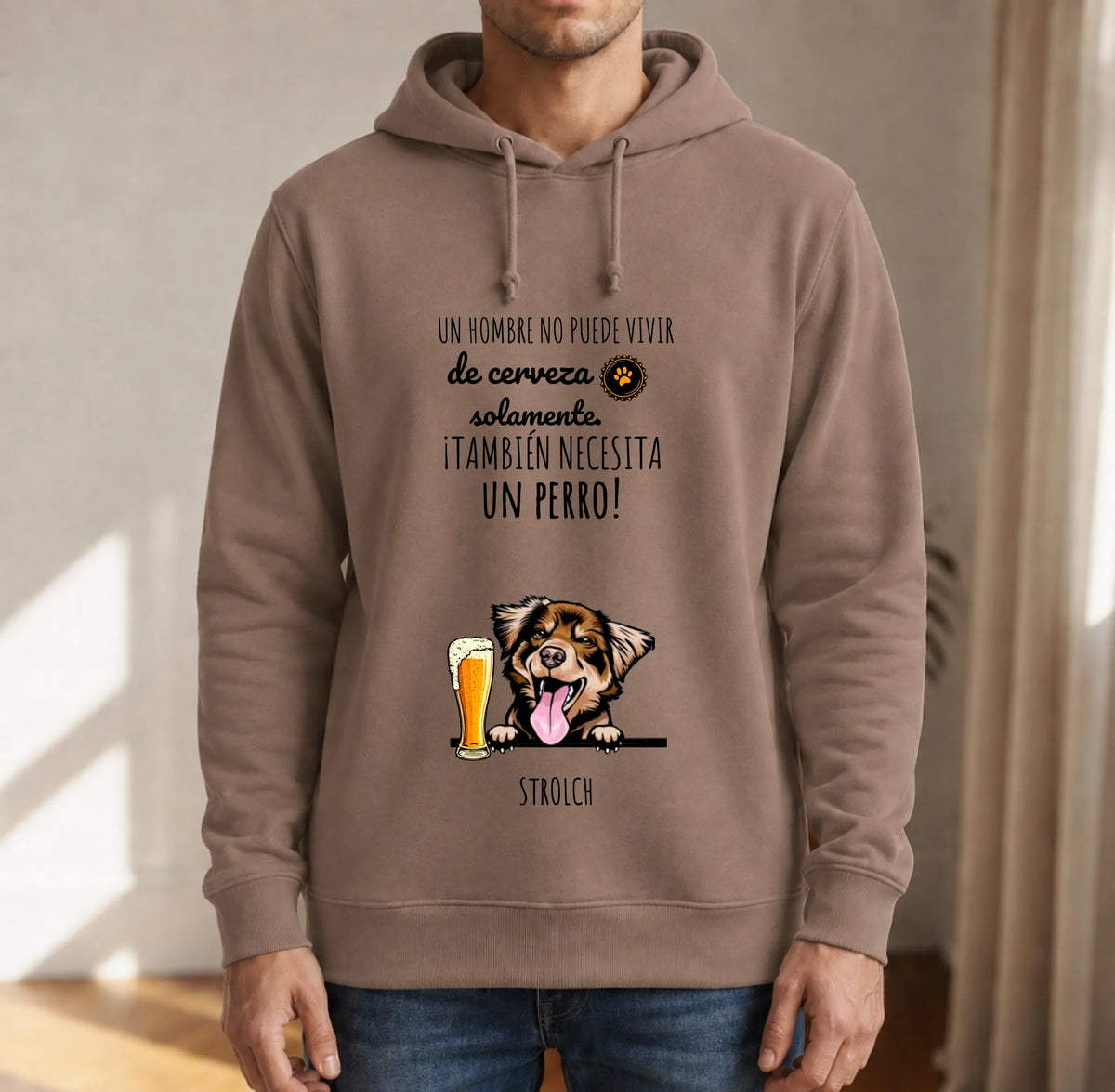Sudadera con capucha personalizada – Cerveza & Guau – imagen del producto 5 de 7