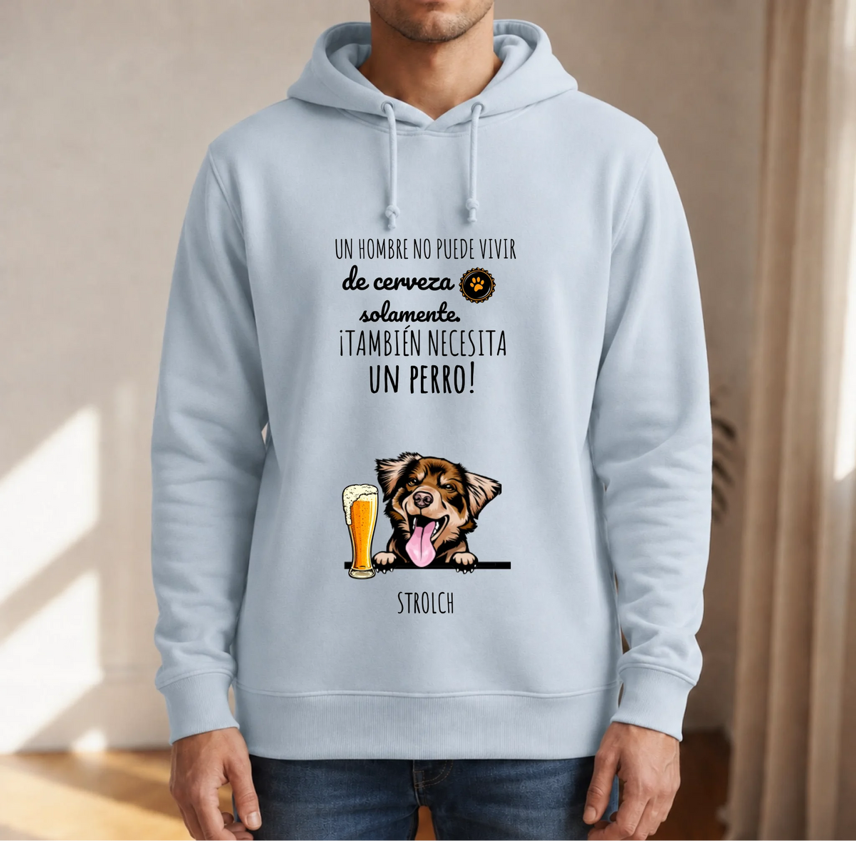 Sudadera con capucha personalizada – Cerveza & Guau – imagen del producto 4 de 7