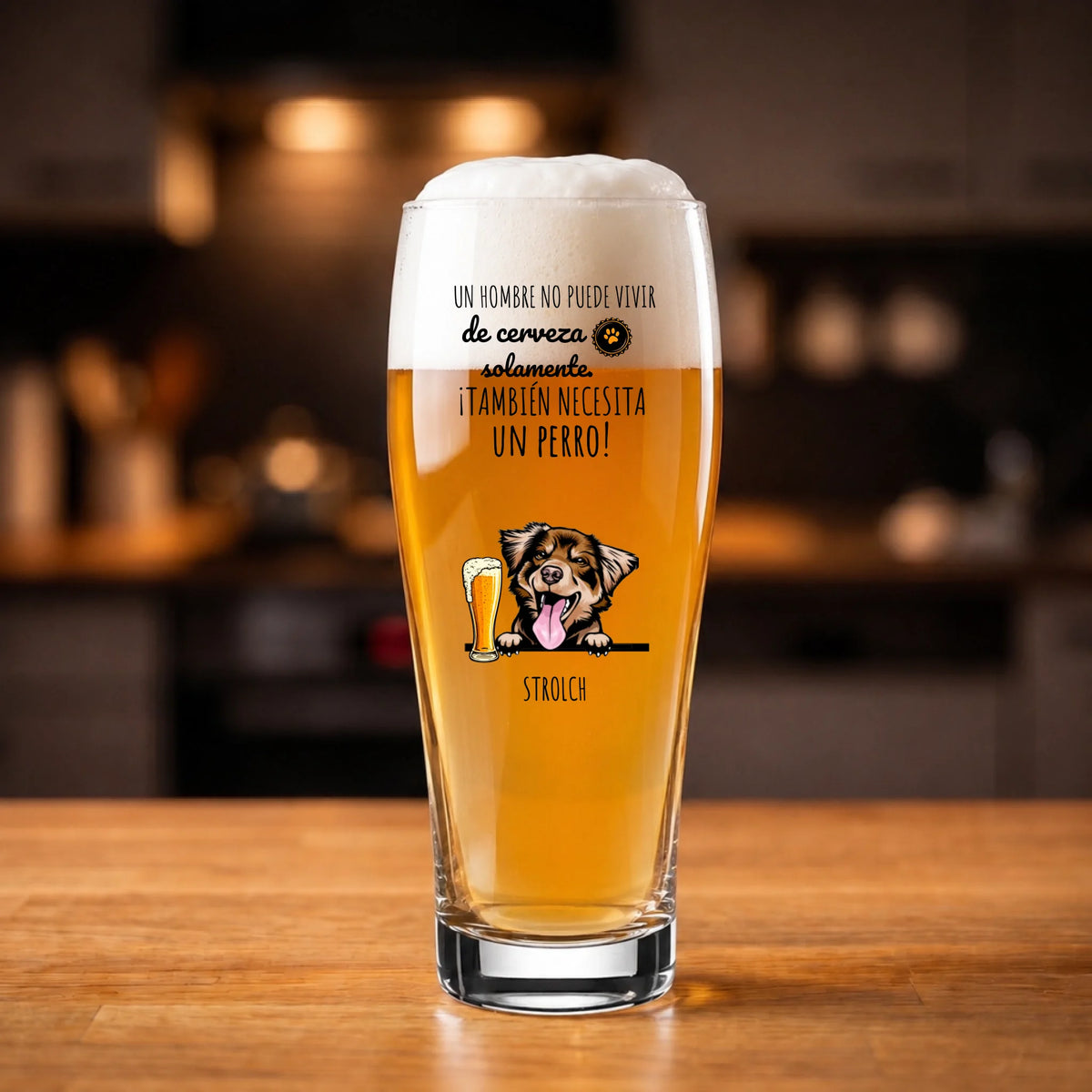 Vaso de cerveza personalizado – Cerveza & Guau – imagen del producto 1 de 3
