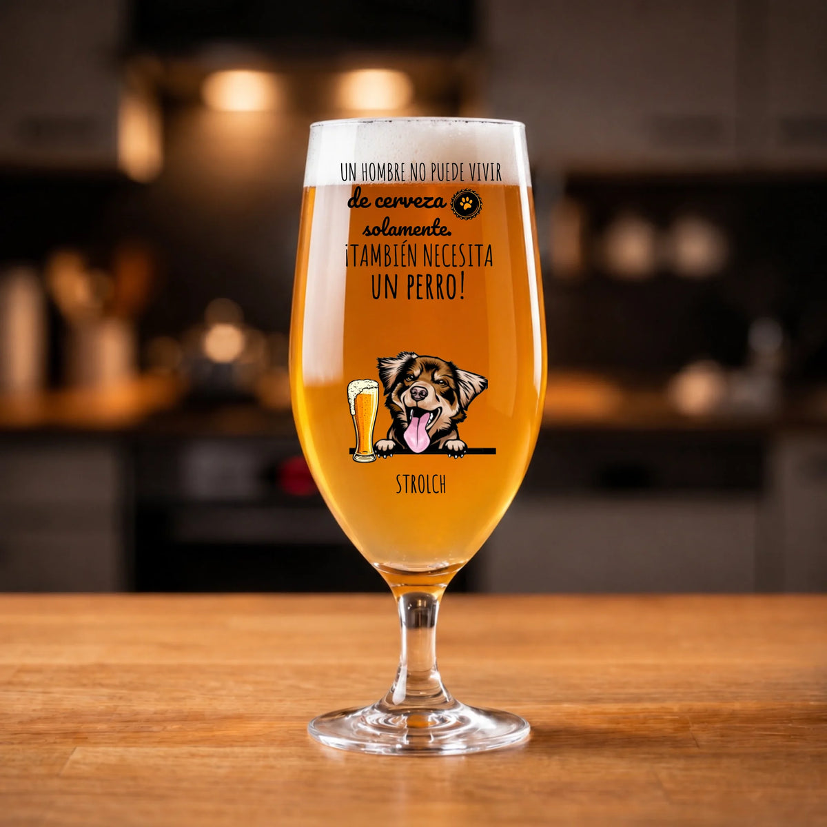 Vaso de cerveza personalizado – Cerveza & Guau – imagen del producto 3 de 3