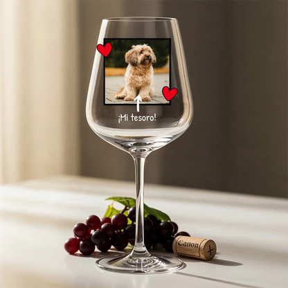 Copa de vino personalizada – Mi tesoro – imagen del producto 2 de 2