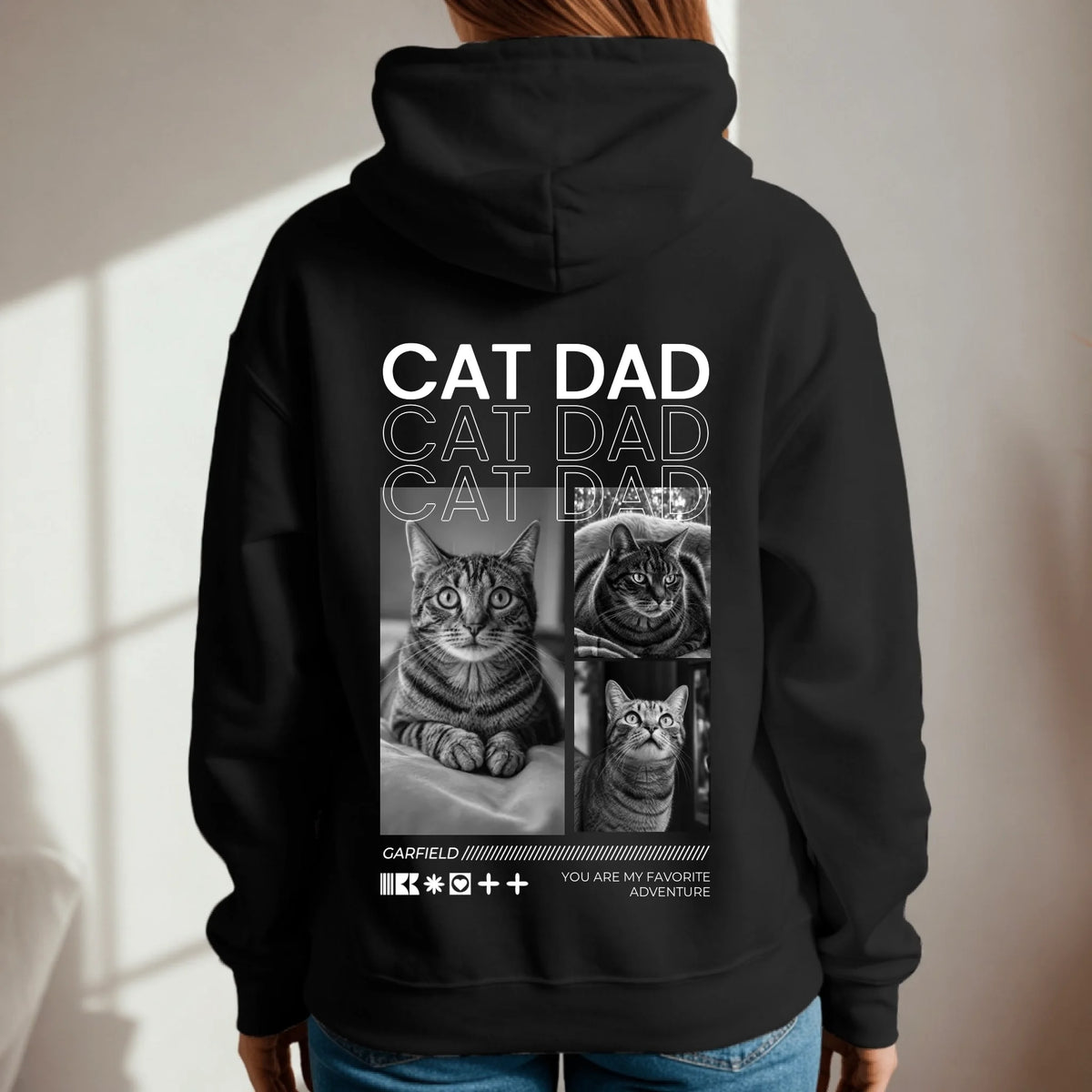 Sudadera con capucha personalizada – Cat Dad – imagen del producto 1 de 9