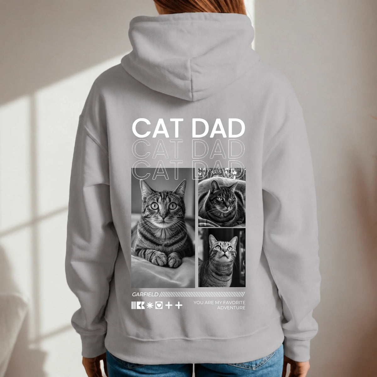 Sudadera con capucha personalizada – Cat Dad – imagen del producto 2 de 9