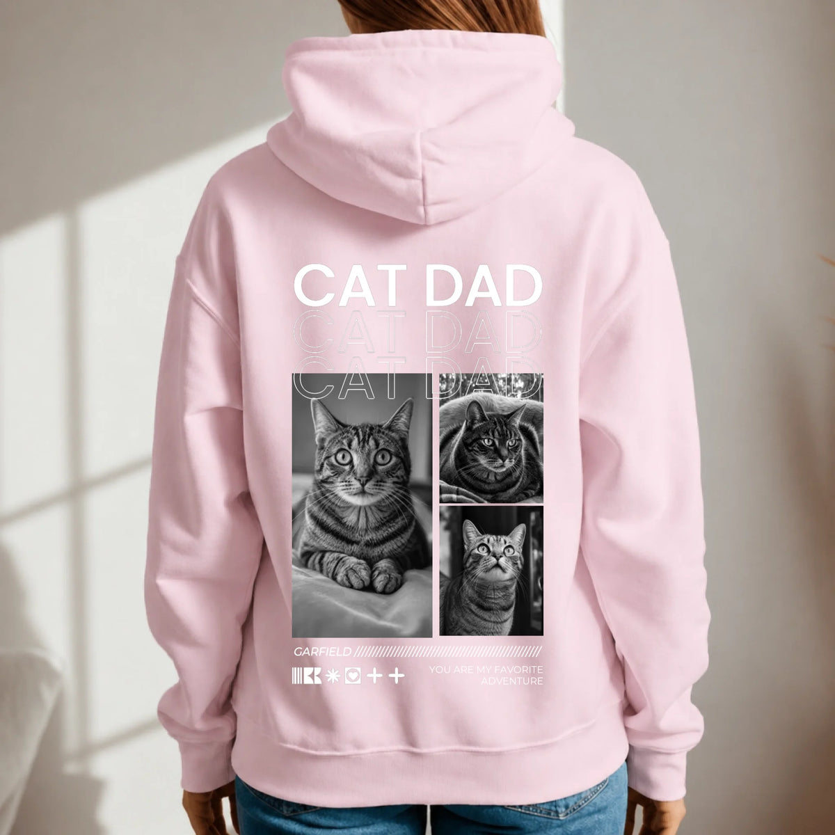 Sudadera con capucha personalizada – Cat Dad – imagen del producto 3 de 9