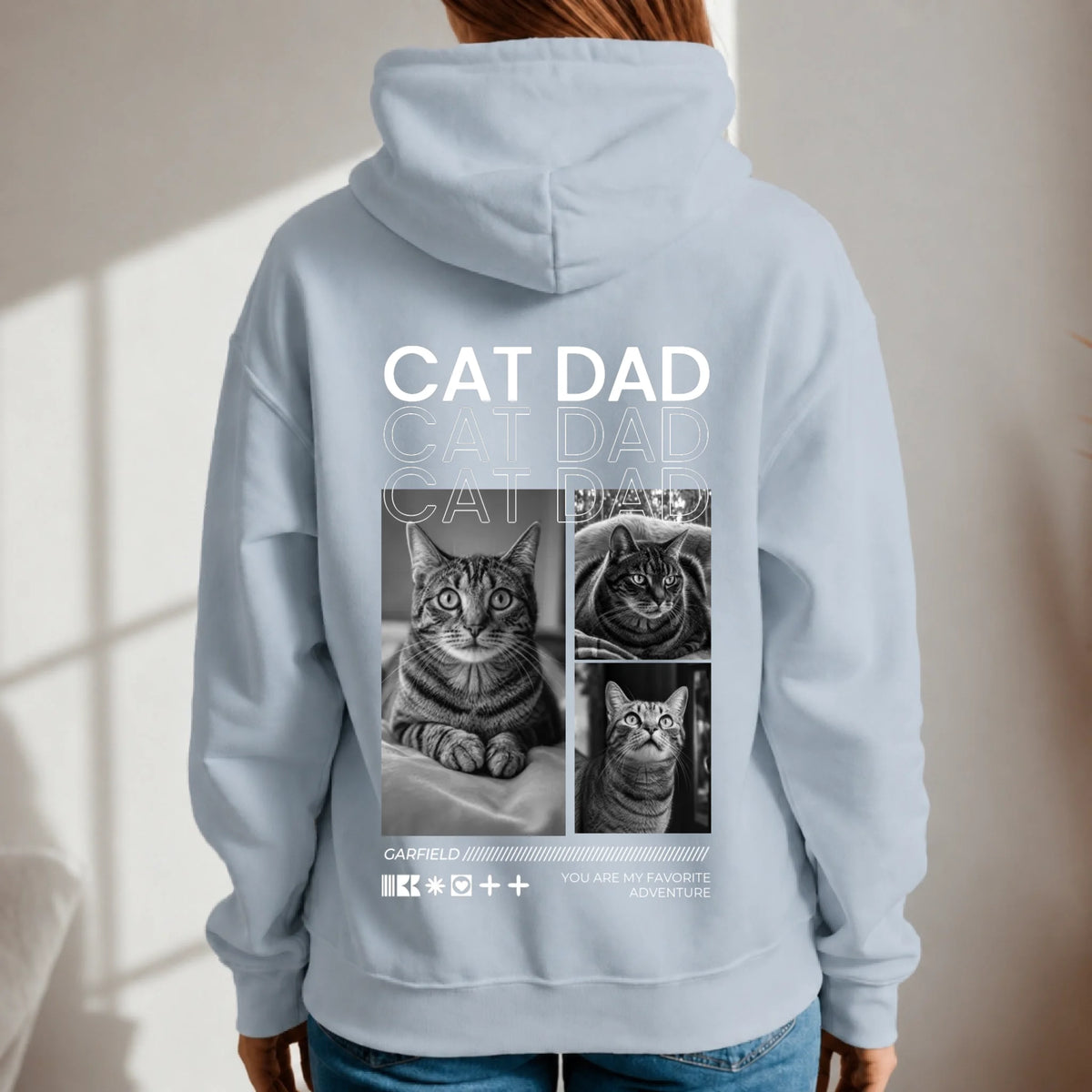 Sudadera con capucha personalizada – Cat Dad – imagen del producto 4 de 9