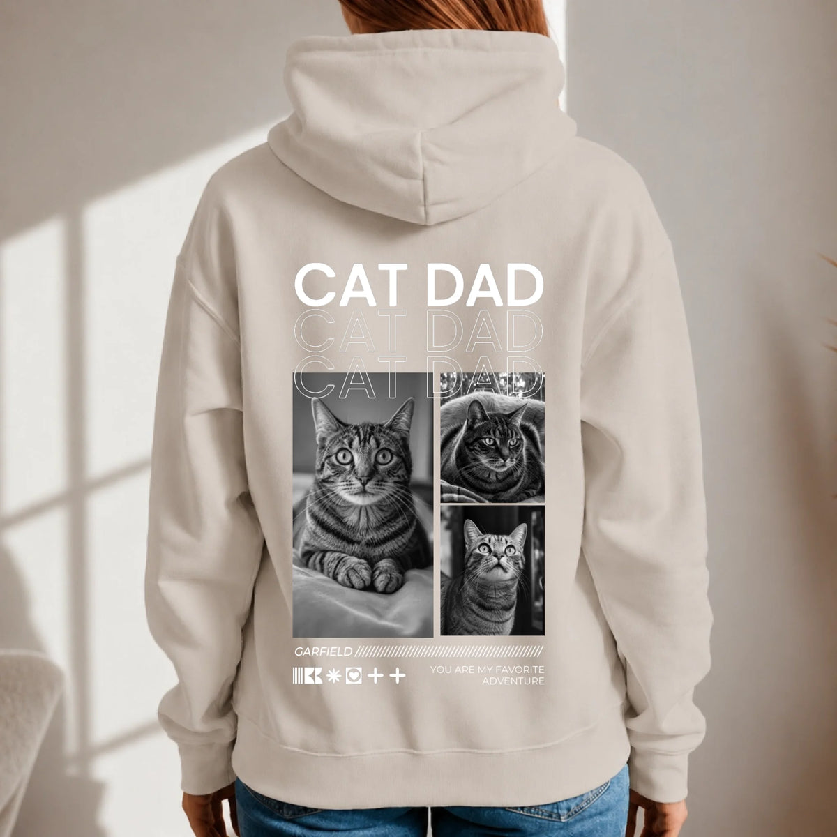 Sudadera con capucha personalizada – Cat Dad – imagen del producto 9 de 9