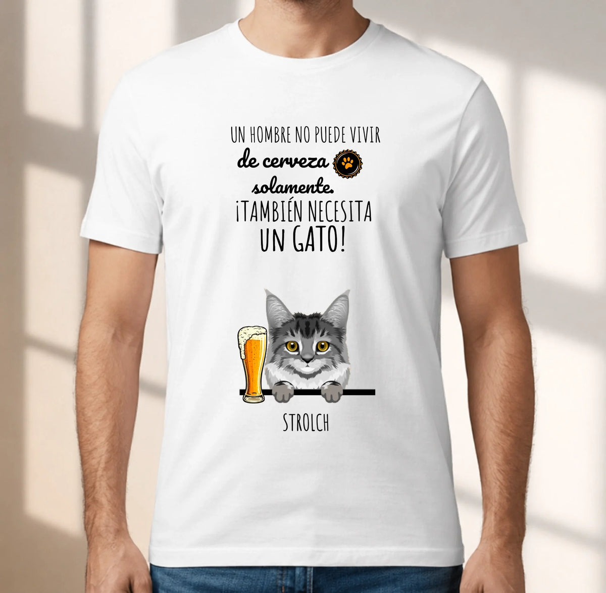 Camiseta personalizada – Cerveza & Miau – imagen del producto 1 de 6