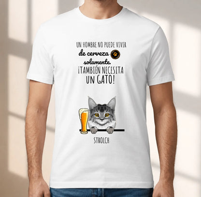 Camiseta personalizada – Cerveza & Miau – imagen del producto 1 de 6