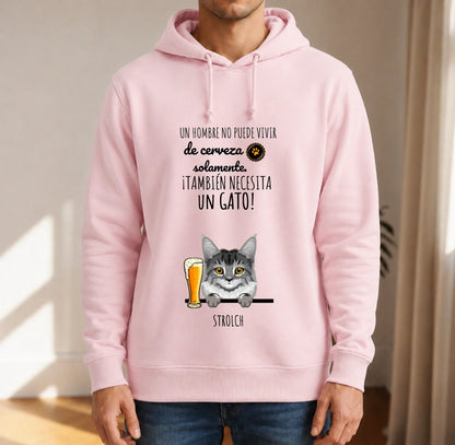 Sudadera con capucha personalizada – Cerveza & Miau – imagen del producto 3 de 7