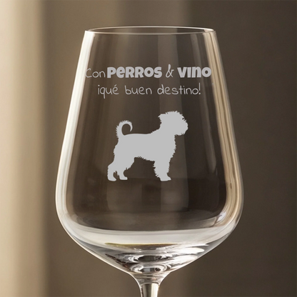 Copa de vino personalizada – Con perros & vino, qué buen destino – imagen del producto 1 de 2