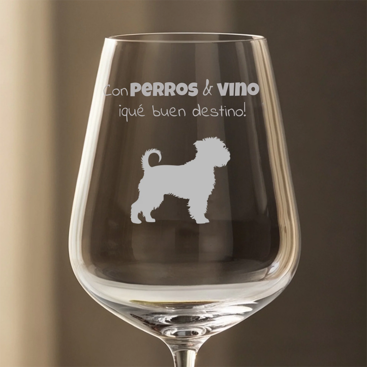 Copa de vino personalizada – Con perros & vino, qué buen destino – Con foto – imagen del producto 3 de 4