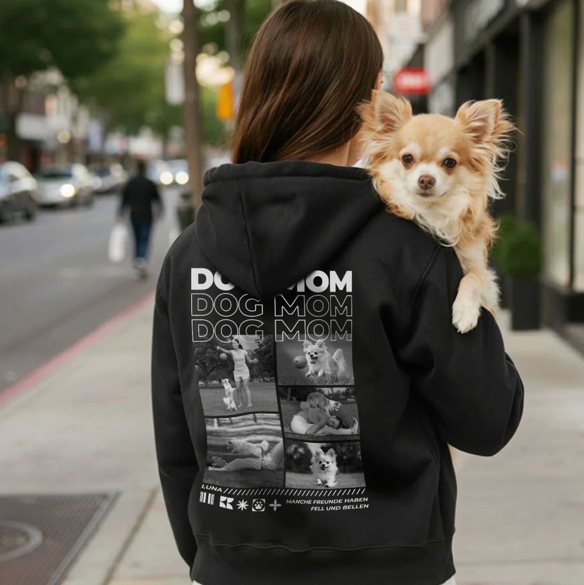 Sudadera con capucha personalizada – Dog Mom – imagen del producto 3 de 6