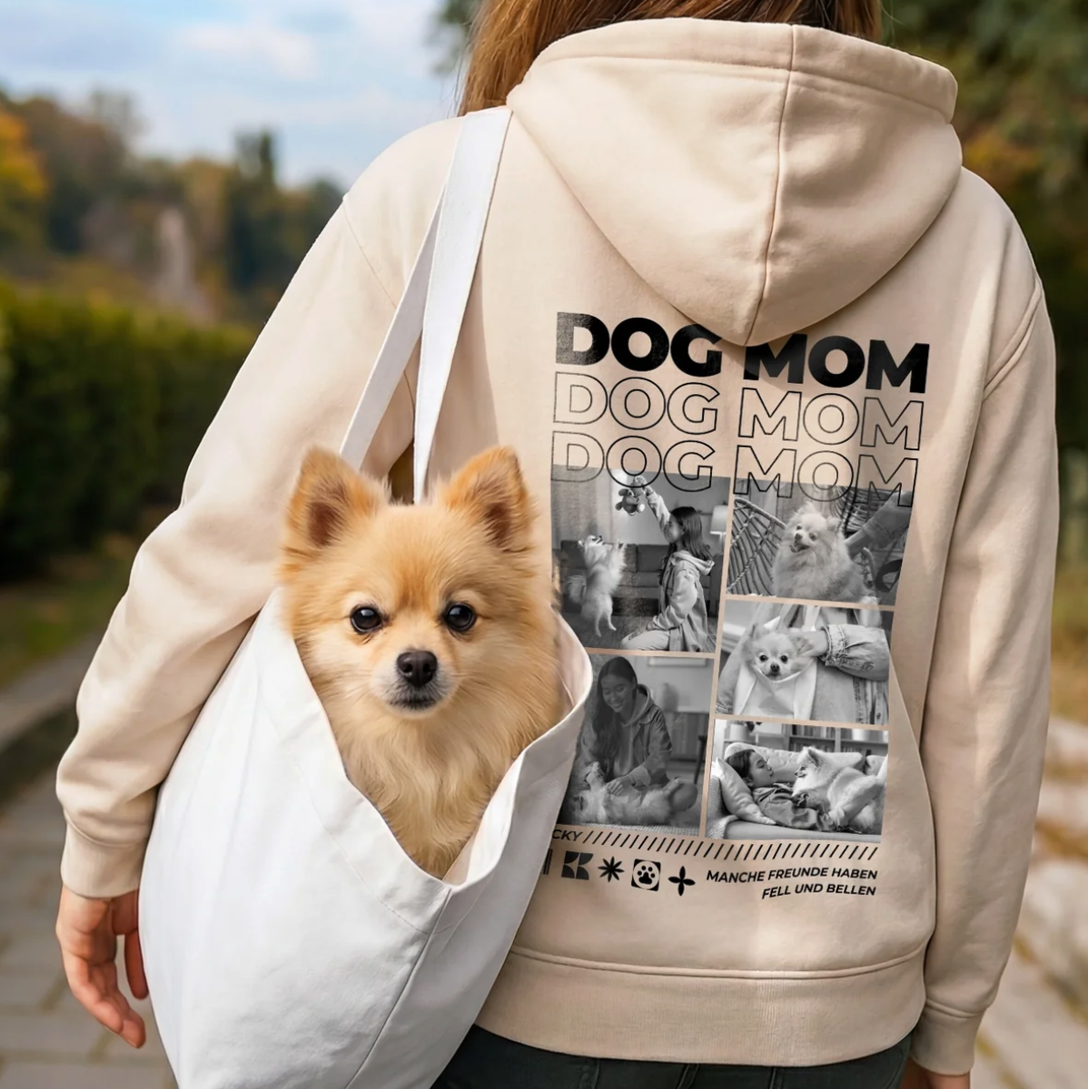 Sudadera con capucha personalizada – Dog Mom – imagen del producto 4 de 6