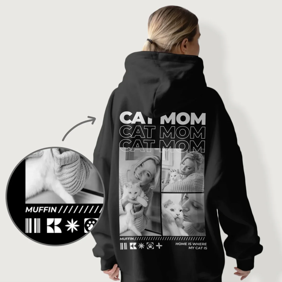 Sudadera con capucha personalizada – Cat Mom – imagen del producto 1 de 8