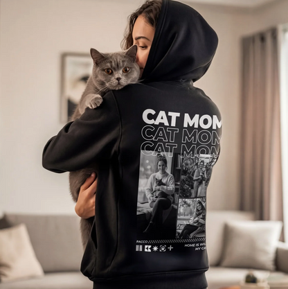 Sudadera con capucha personalizada – Cat Mom – imagen del producto 6 de 8