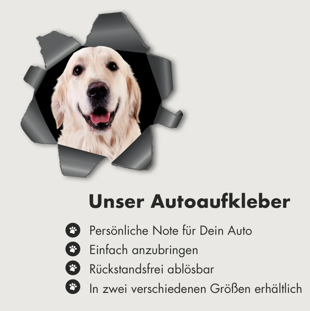 Pegatina de coche personalizada - Foto asomándose