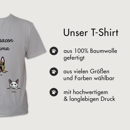 Camiseta gris 100% algodón con estampado personalizado de mascotas.