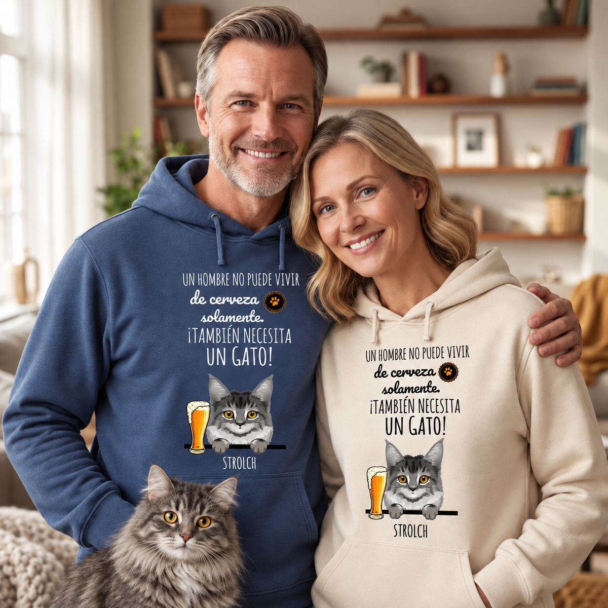 Petamor Hoodie BeerCat ES 02_Paar_Blau_Beige