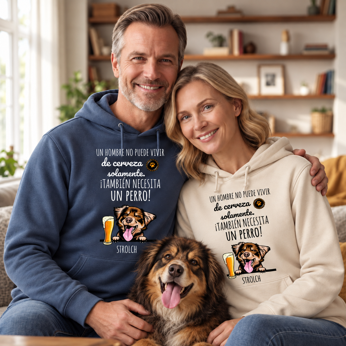 Petamor Hoodie BeerDog ES 02_Paar_Blau_Beige