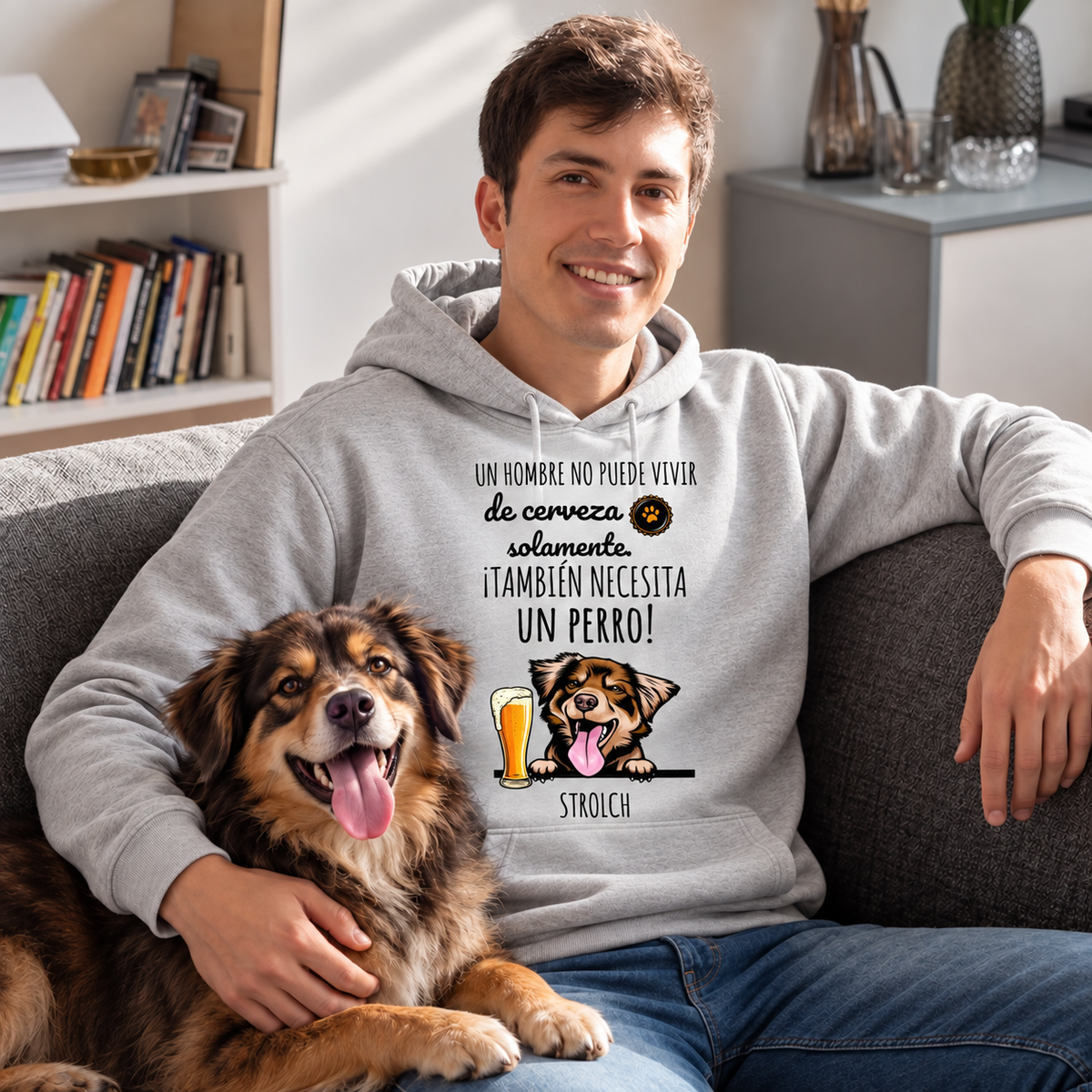 Petamor Hoodie BeerDog ES 04_Sofa_Grau