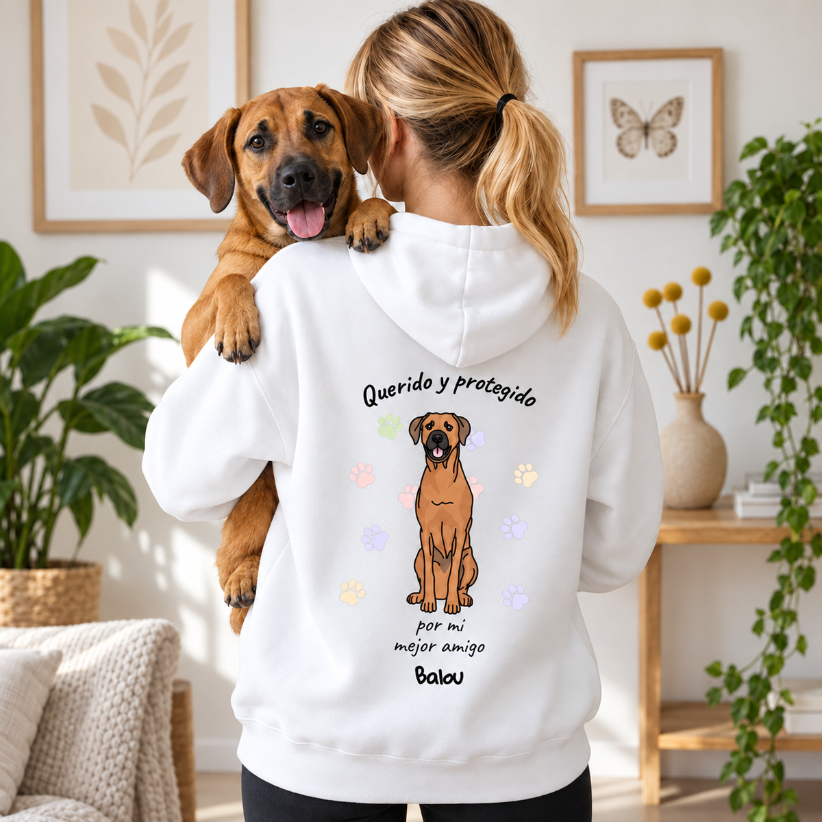 Petamor Hoodie Geliebt Beschuetzt ES 02_Zuhause_Weiss