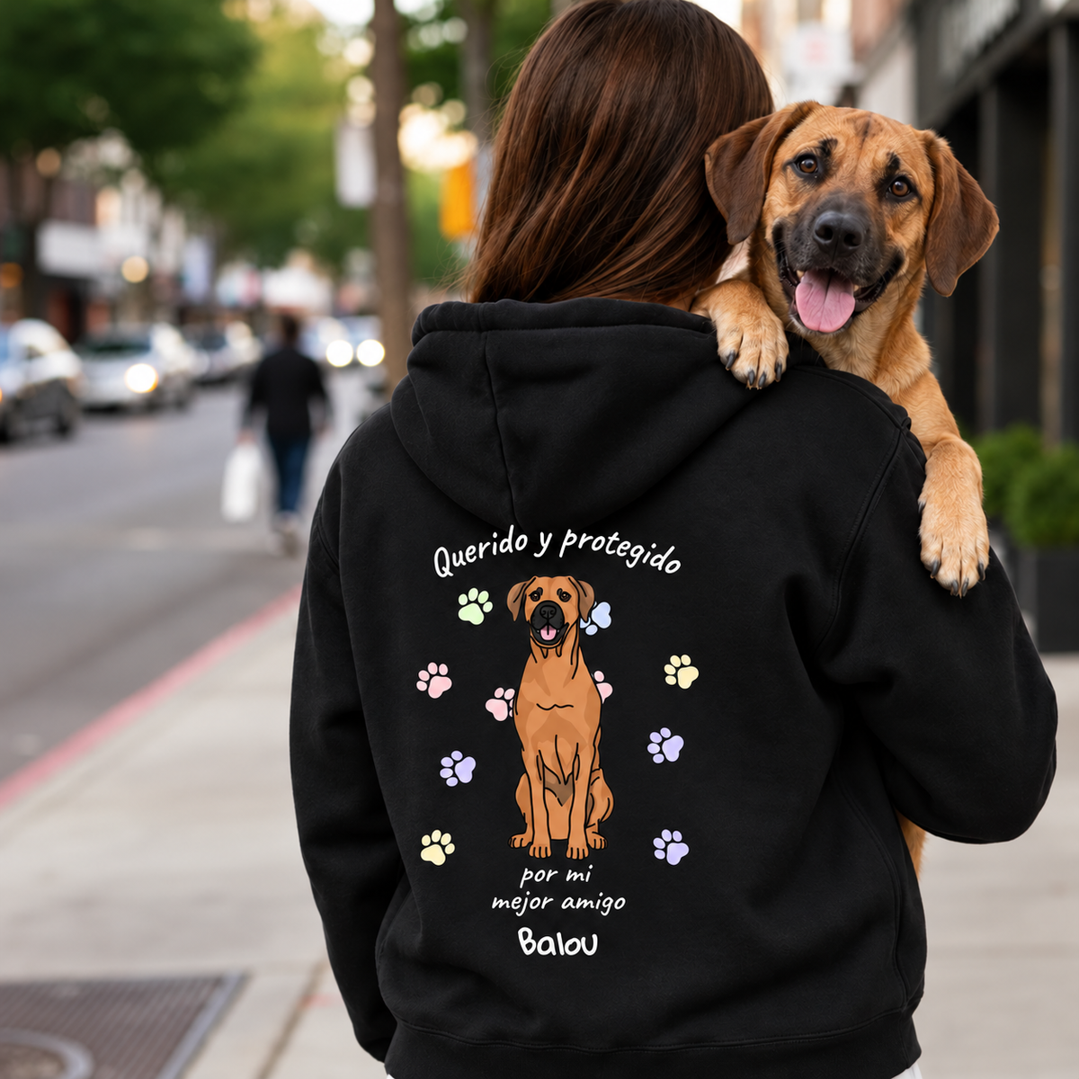 Petamor Hoodie Geliebt Beschuetzt ES 03_Stadt_Schwarz