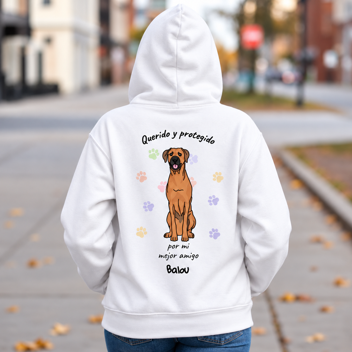 Petamor Hoodie Geliebt Beschuetzt ES 10_Spaziergang_Weiss